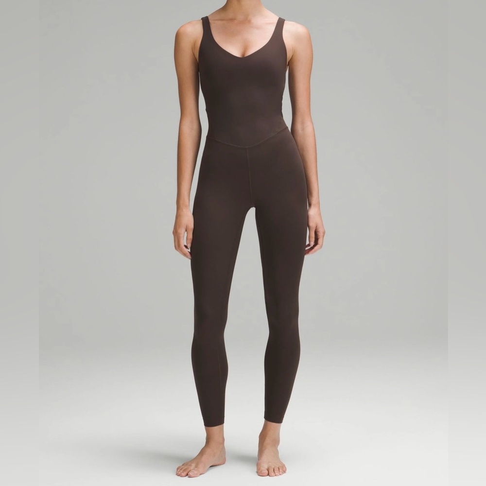 Lululemon‎ Align Collection Ribbed Bodysuit Java Nulu Fabric in Brown Size:8